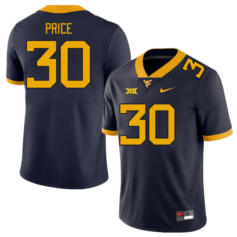 Men #30 Judah Price West Virginia Mountaineers College Football Jerseys Stitched Sale-Navy